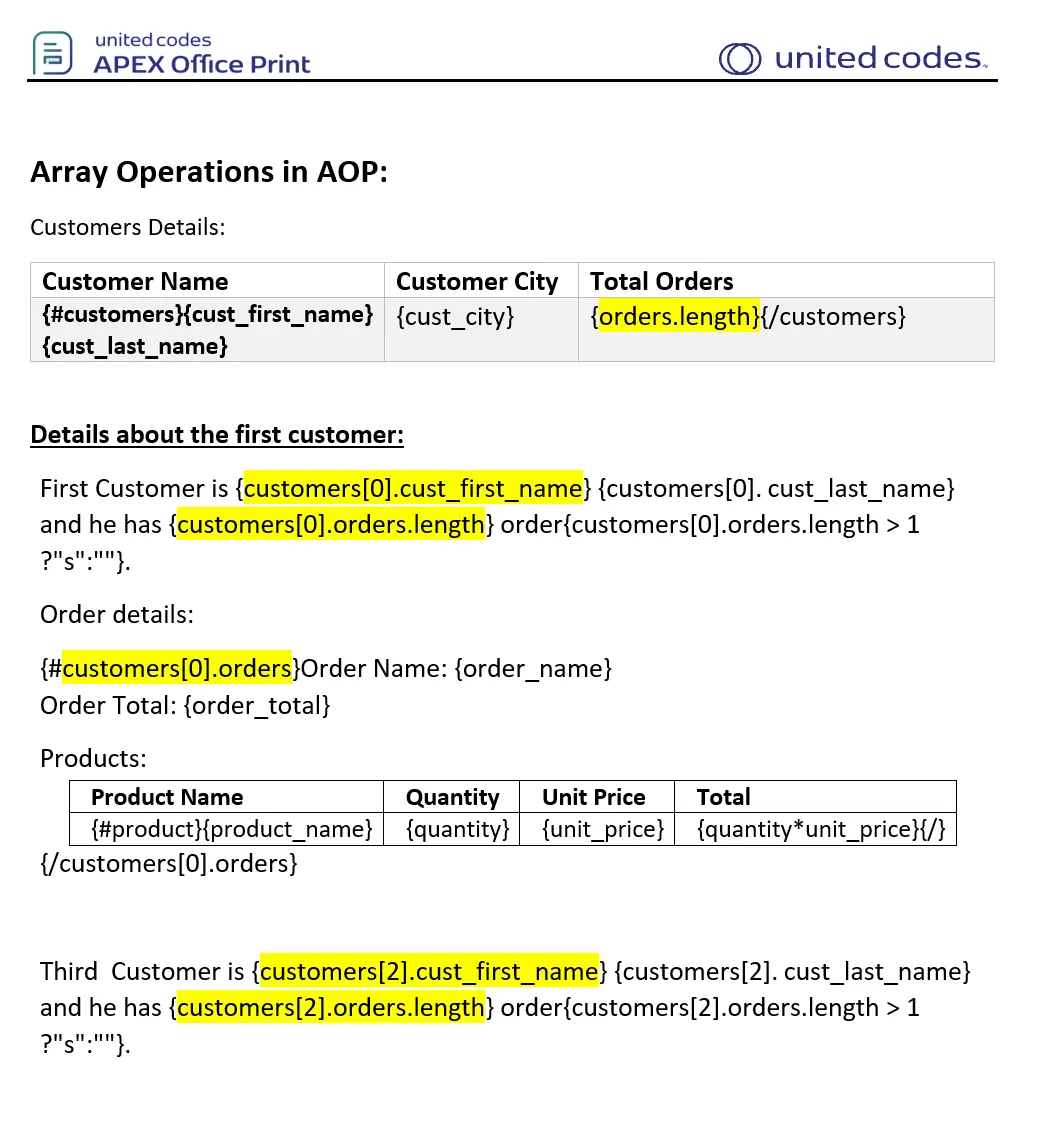 array operations