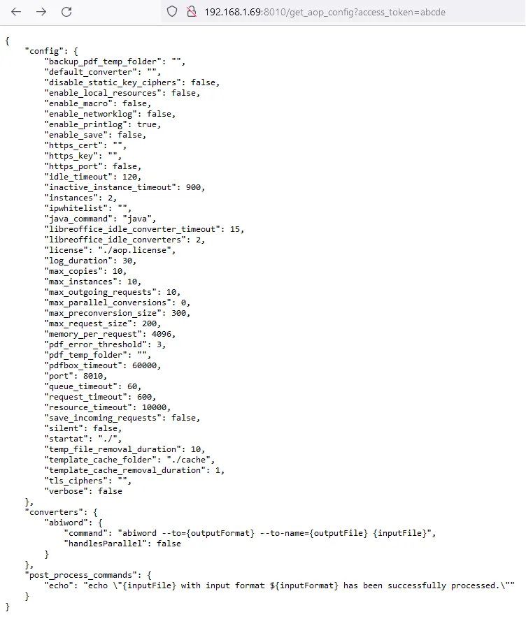 get aop config sc example