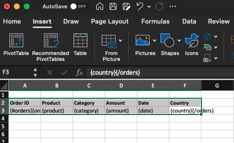 Creating Pivot Table