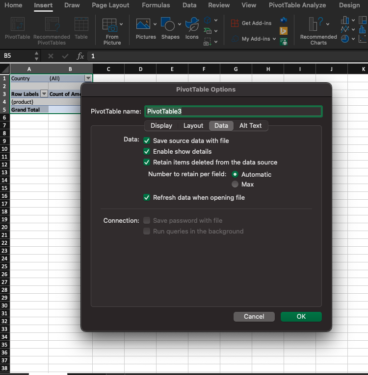 Refresh Data While Opening File