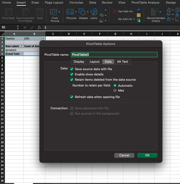 Refresh Data While Opening File