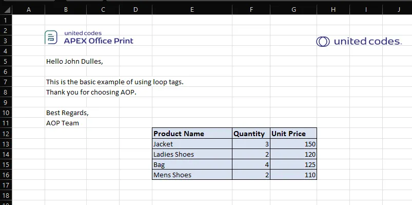 xlsx filter output